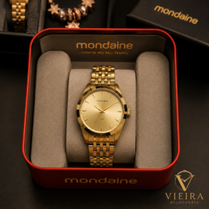 Relógio Analógico Dourado Mondaine